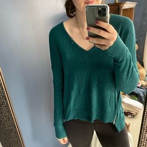 Banana Republic Emerald Sweater with Zippers